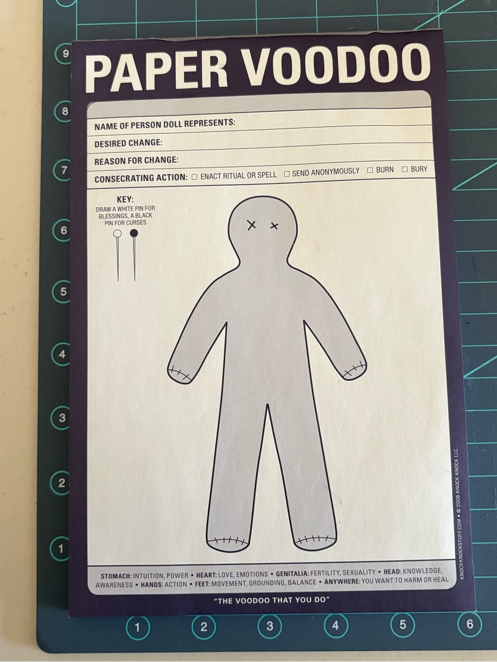 Knock Knock Paper Voodoo Game Pad